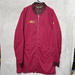 Steph Curry Jacket Mens 2XL XXL Tall Under Armour Track Zip‎ Coldgear SC Maroon